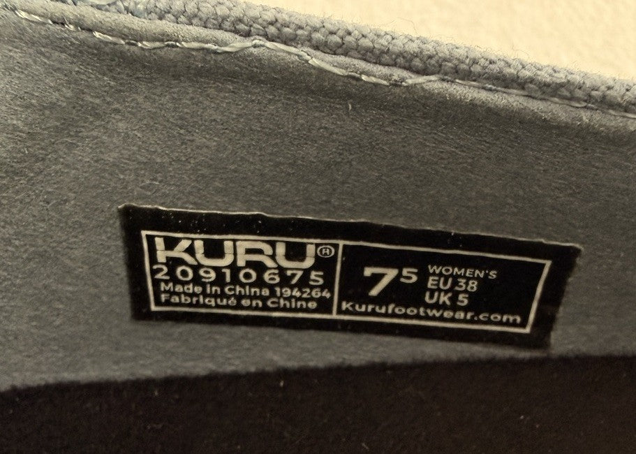Kuru Womens Shoes 7.5 Roam Atla Slip On Canvas Blue New