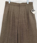 Vintage LL Bean Pants 6 Womens Wool Stretch Pleated Brown High Rise Straight New