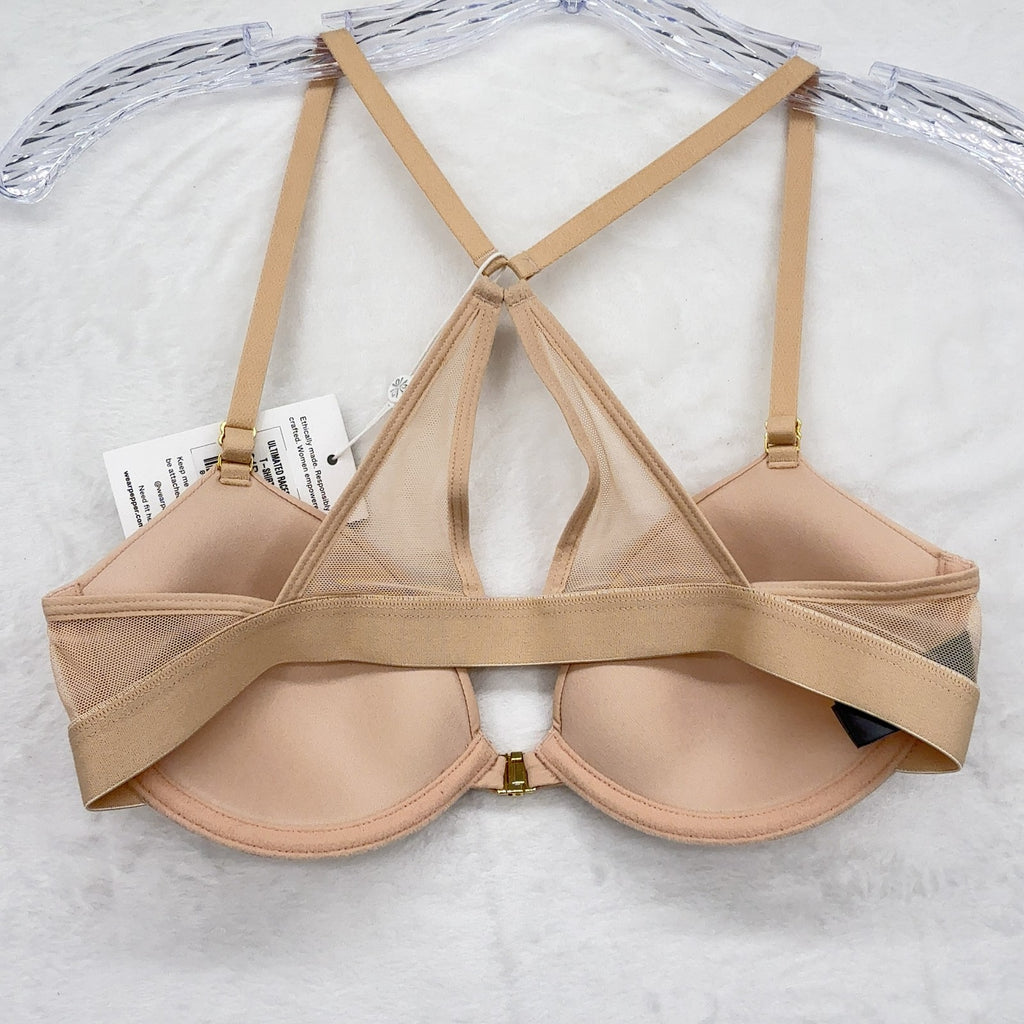 Pepper Ultimated Racerback T-Shirt Bra 34B Womens Buff front closure New NWT
