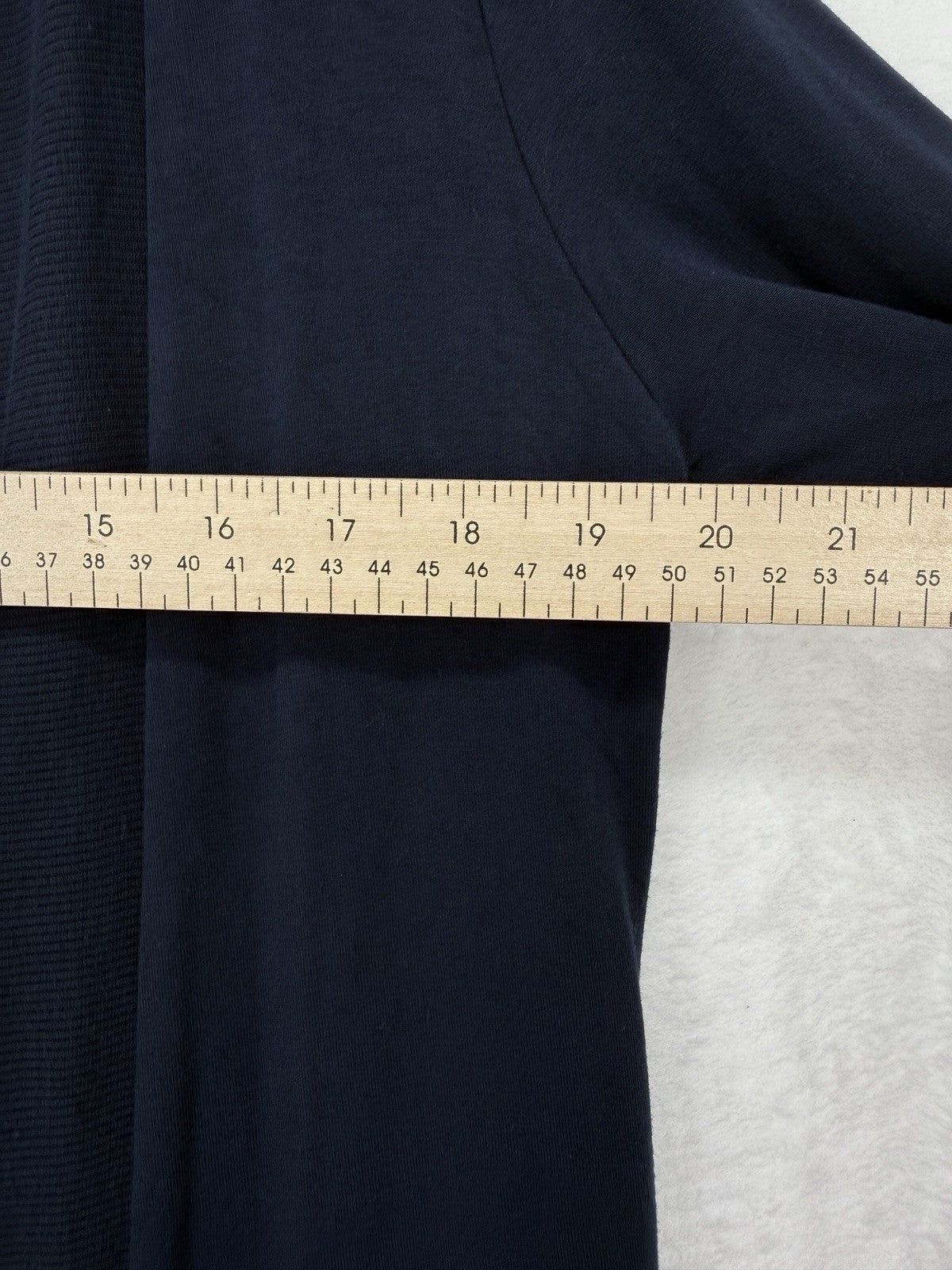 Liz Claiborne French Terry Cardigan Small Navy Blue Open Front Knit Sweater