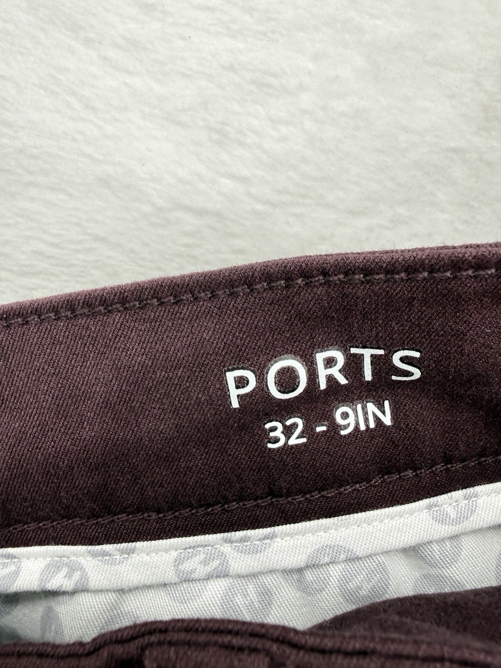 Mugsy Shorts 32 Ports 9” Maroon Chino Mens