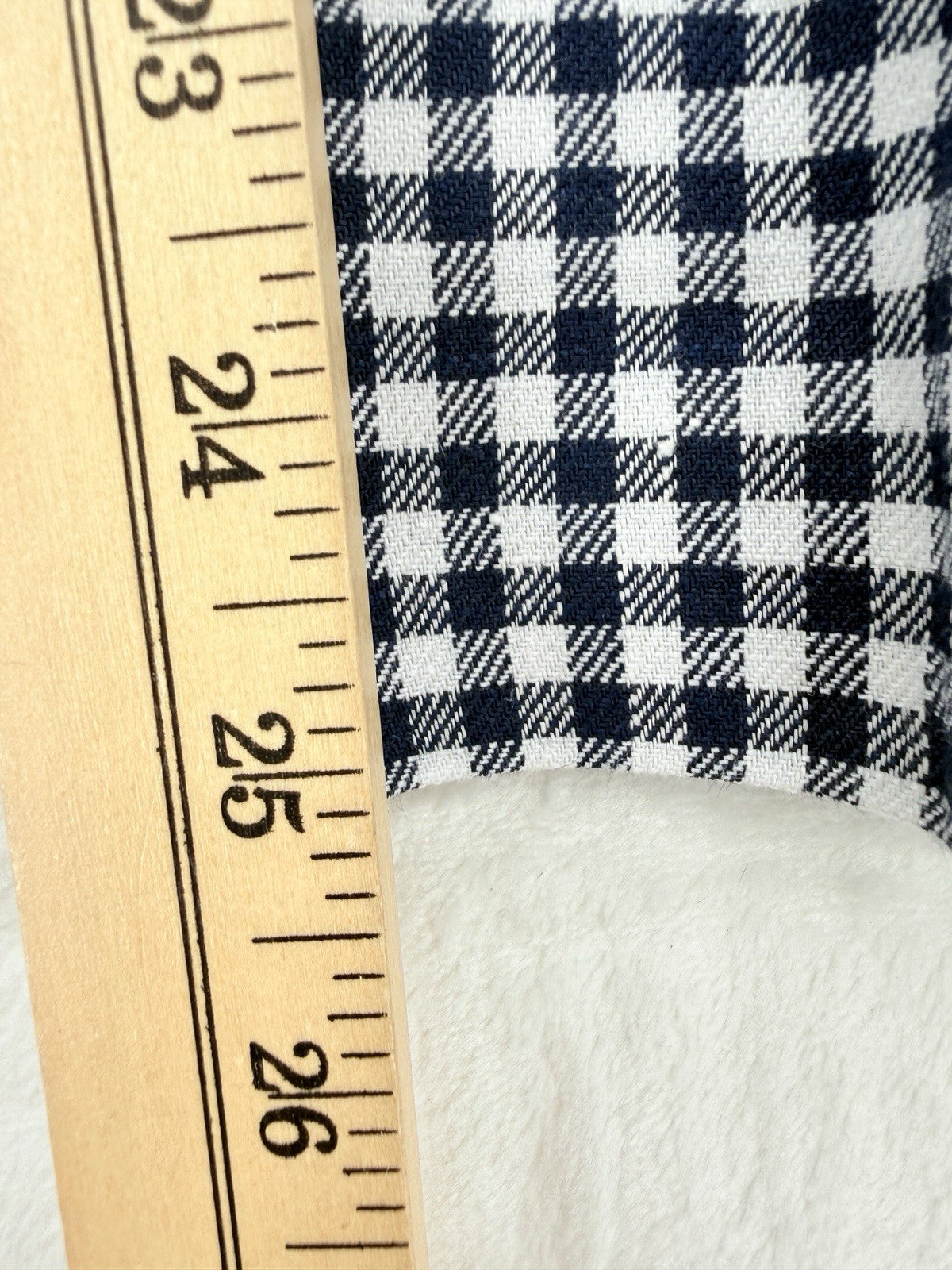 J Crew Hayden Kickout Crop Pants 0 Navy Blue Gingham Stretch Linen Womens