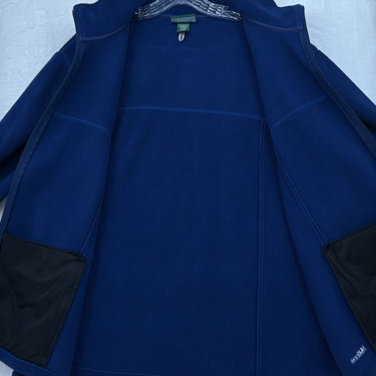 Vintage LL Bean Fleece Jacket XL Men Blue Full Zip Mock Neck 90s