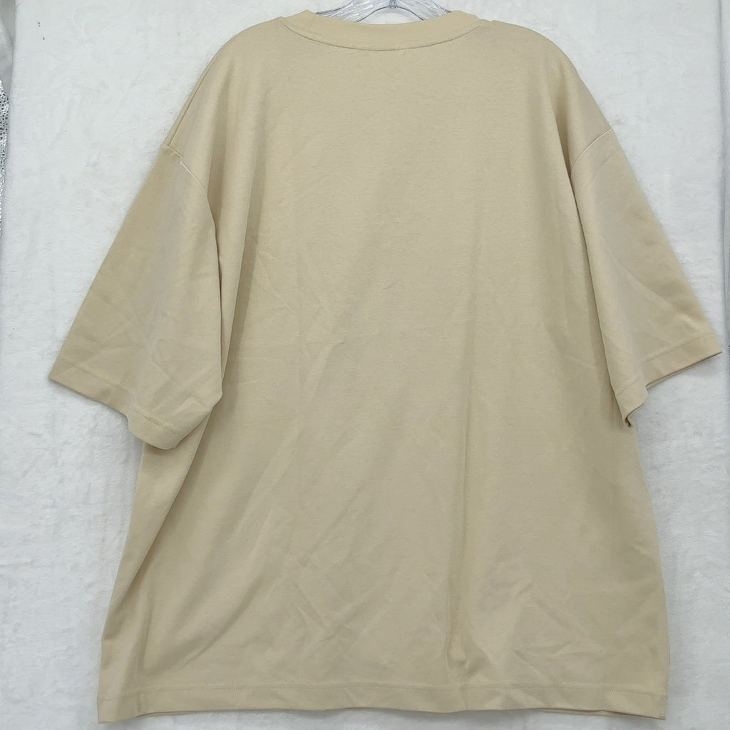 Uniqlo U AIRism Cotton Crew Neck Oversized T-Shirt 2XL Mens Beige  New NWT