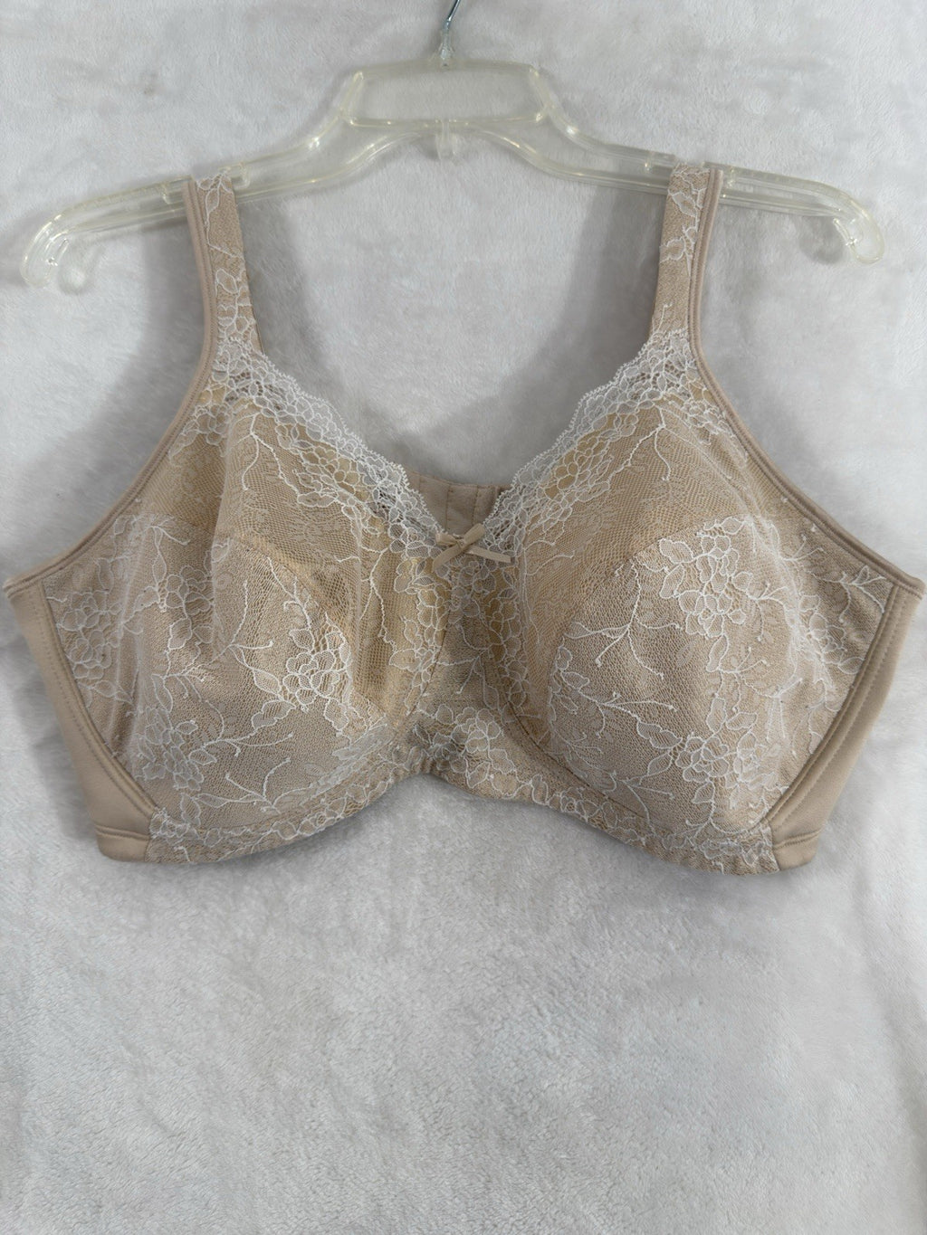 Playtex Bra 42DD E515 18 Hour Ultimate Shoulder Comfort Wireless Beige Womens