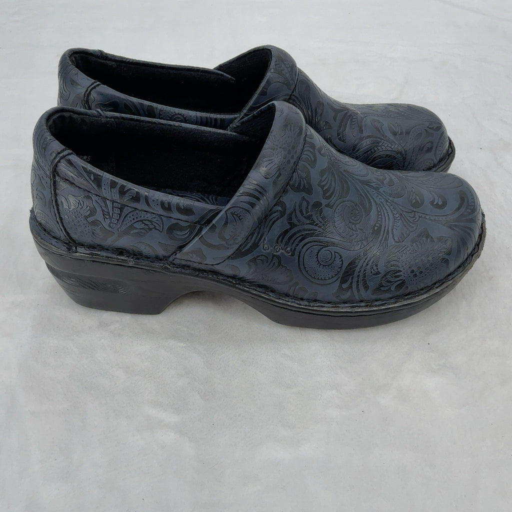 BOC Clogs Size 8 Womens Blue Floral Slip On Shoes B.O.C. 8M