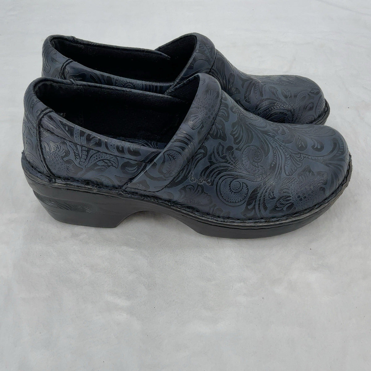 BOC Clogs Size 8 Womens Blue Floral Slip On Shoes B.O.C. 8M