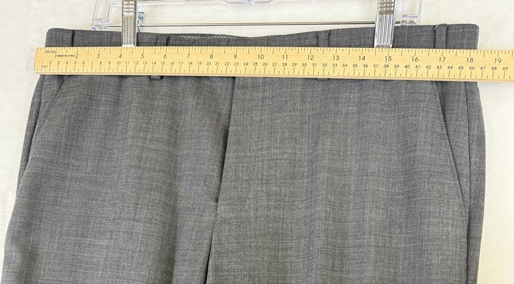 Chaps Dress Pants 36x30 Men Gray Wool Blend Flat Front Straight Leg