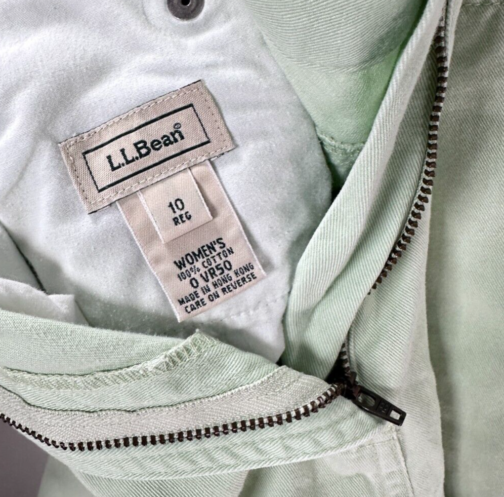 LL Bean Jeans 10 Womens Light Sherbert Green 5 Pocket Denim 100% Cotton