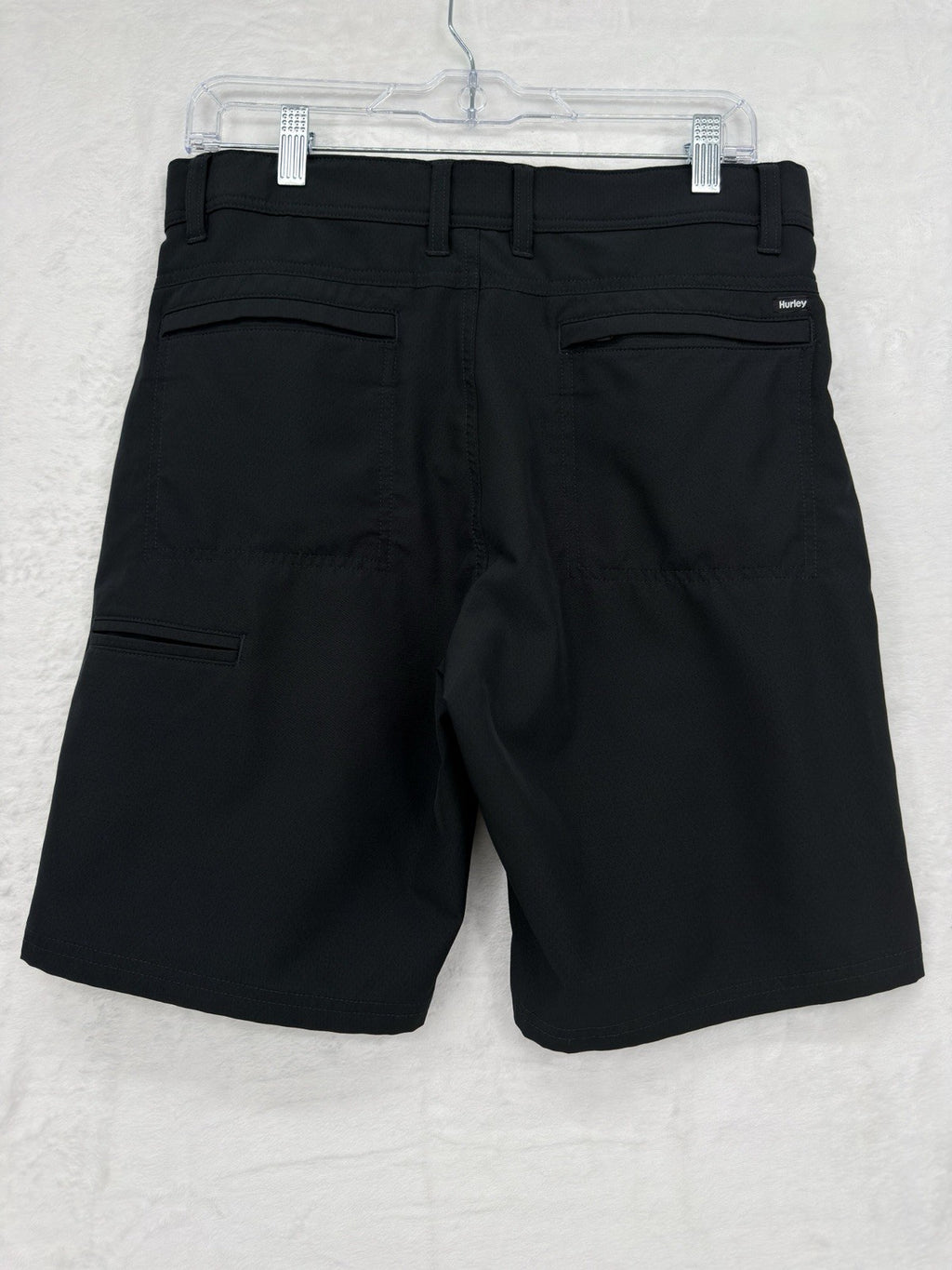 Hurley Men's Trek Hybrid Shorts 30 Black 9.5” Water Repellent Hiking