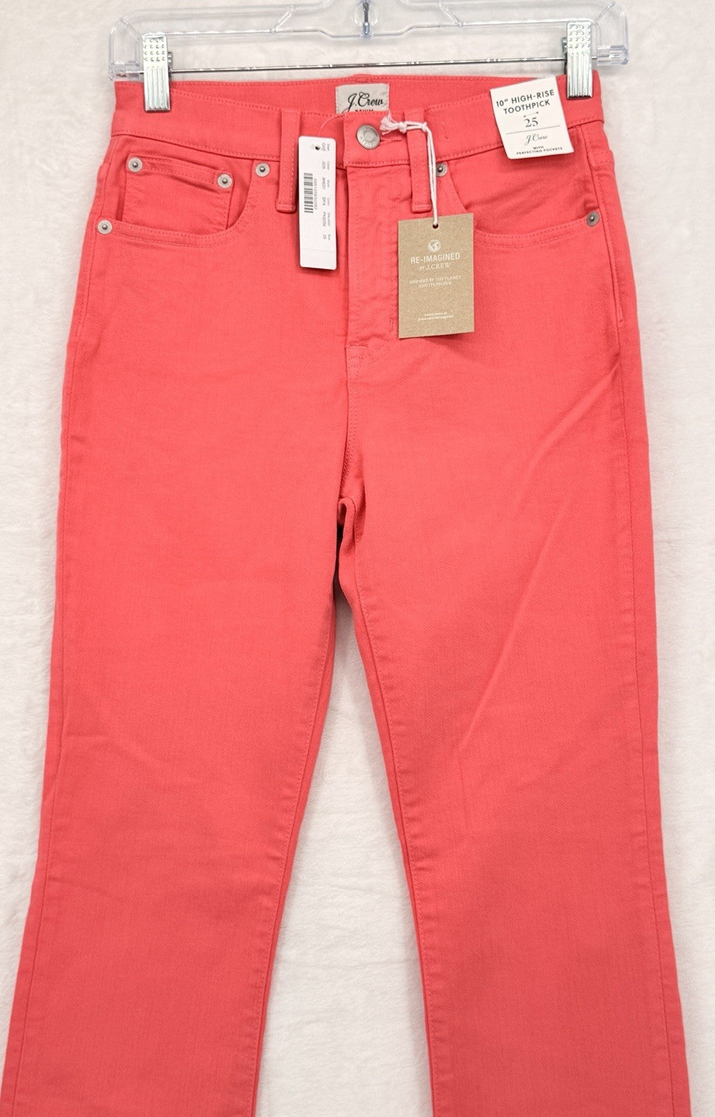 J Crew High Rise Toothpick Jeans 25 Coral Pink 10” Womens Denim New NWT