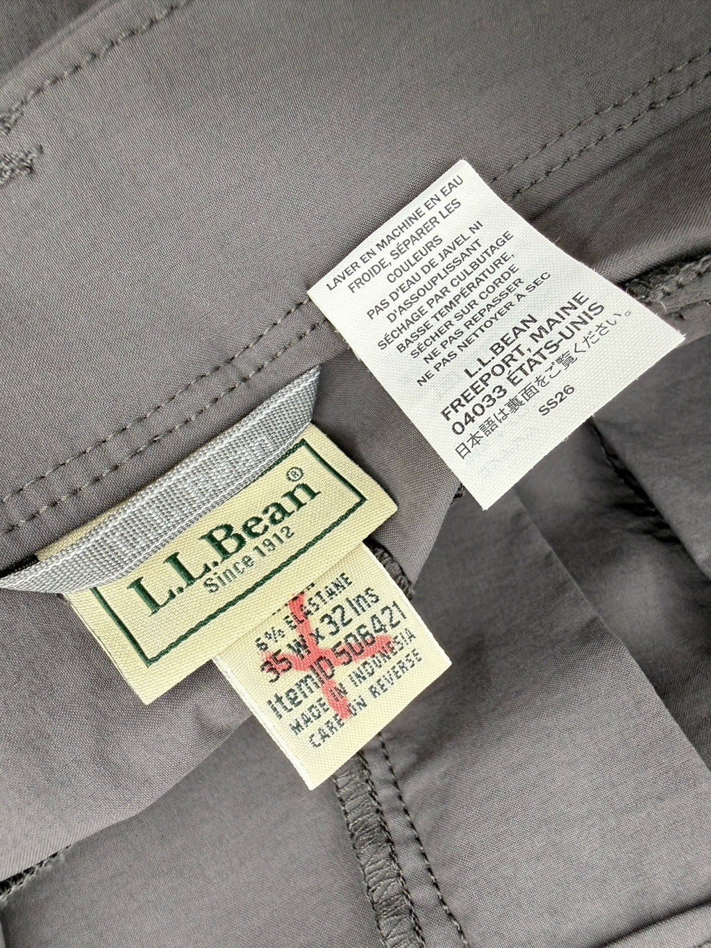 LL Bean Cresta Pants 35x32 Mens Hiking Water Resistant Utility Cargo Nylon