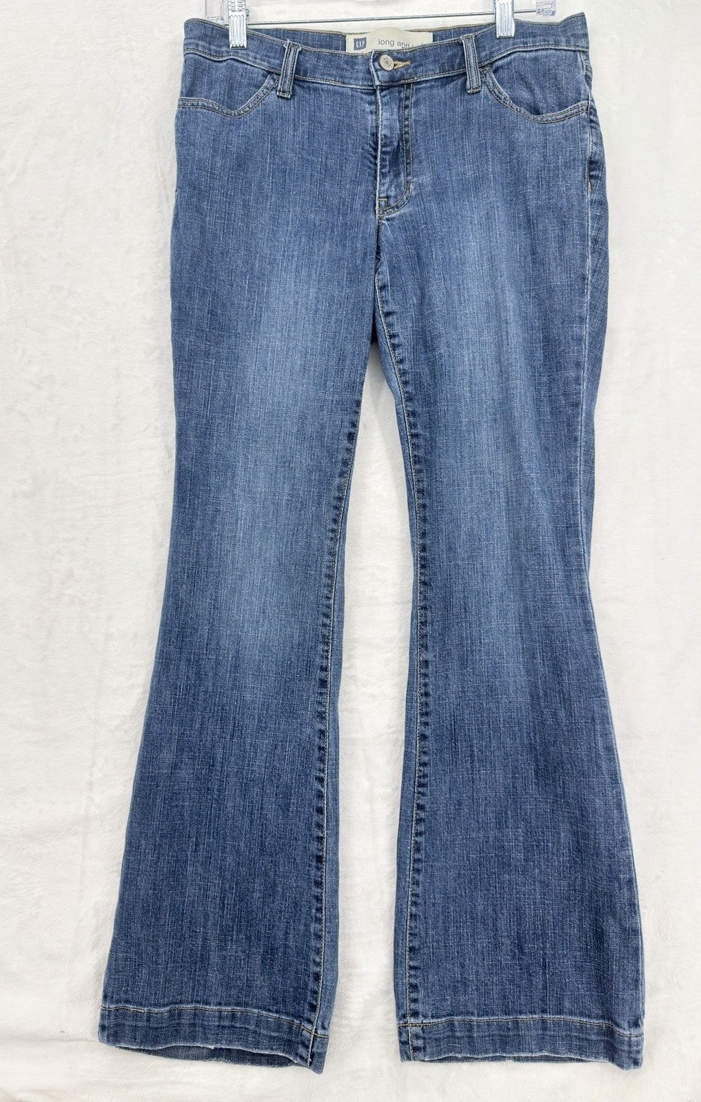 Vintage Gap Long And Lean Jeans 8 Womens Blue Bootcut Stretch