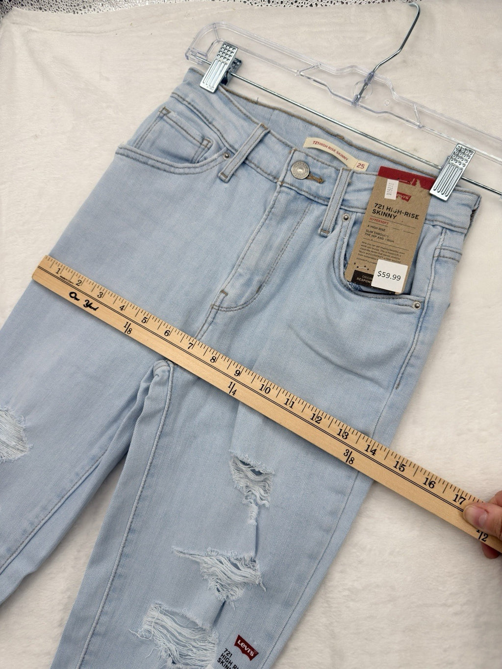 Levis 721 High Rise Skinny 25 25x30 0 Womens Light Blue High Rise New NWT