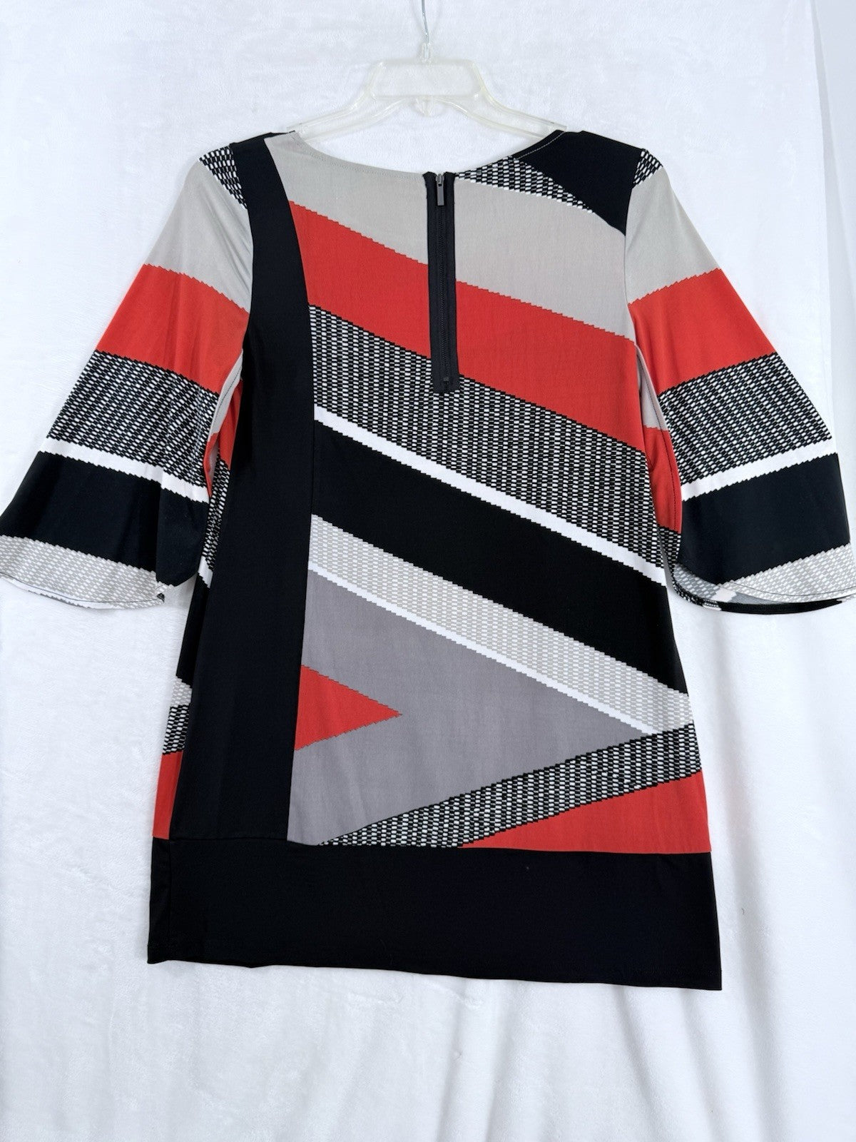 Alfani Tunic Tops Small Black Red Print Womens Top Blouse