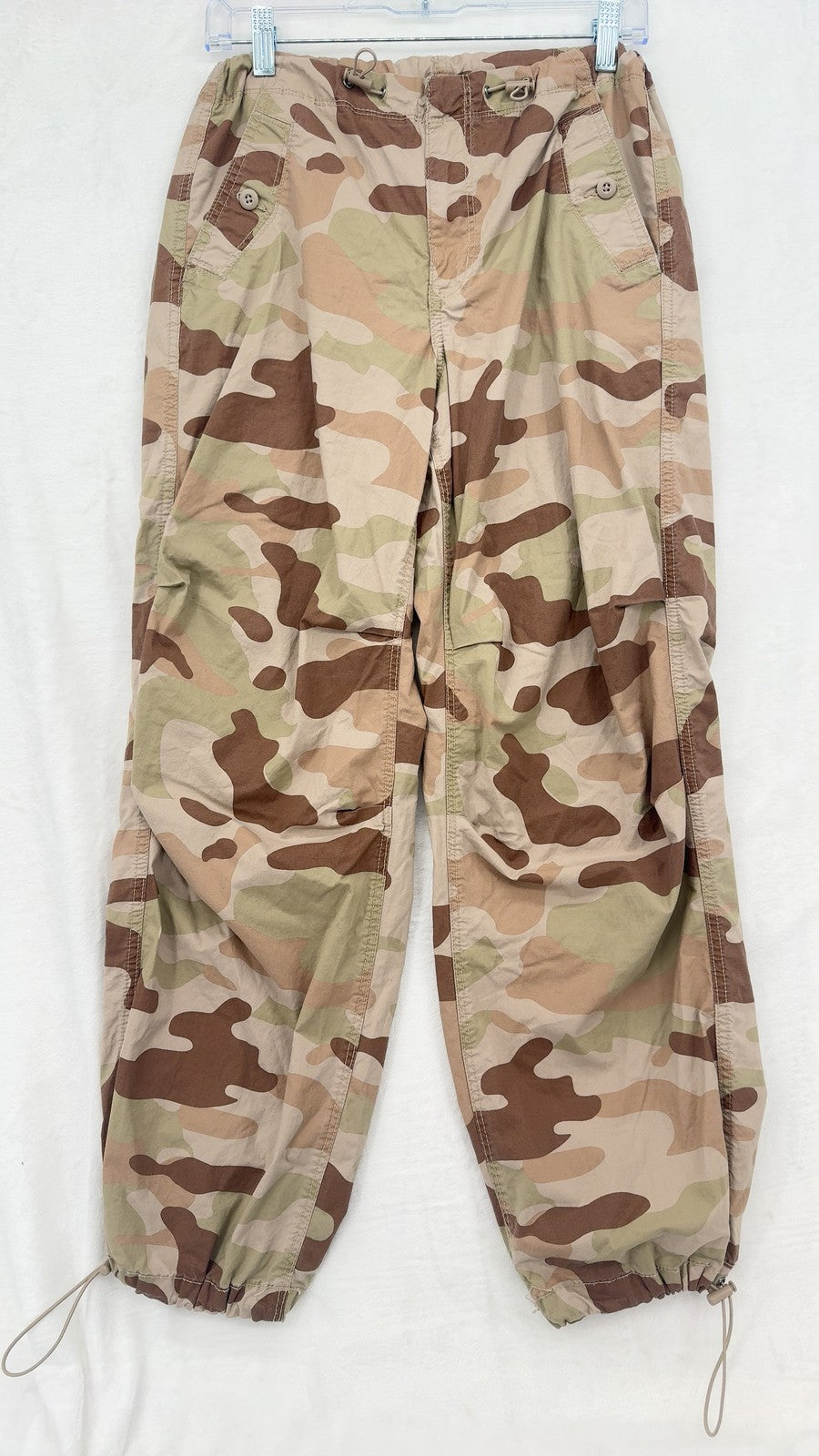 American Eagle Outfitters Drawstring Camo Cargo Jogger Pants Small Womens