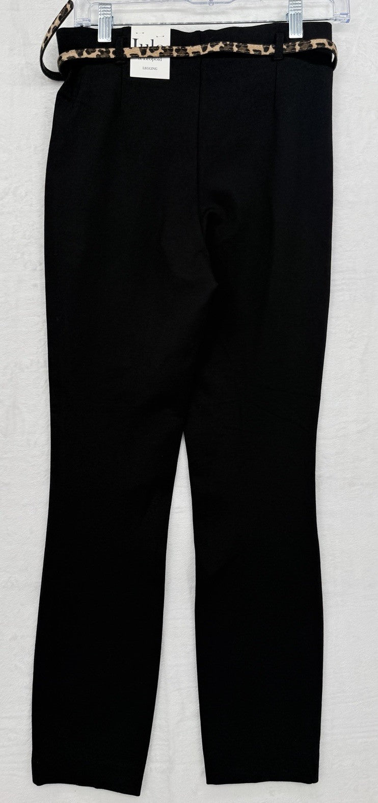 Jules And Leopold Pants Small Leggings Pull On Black Leopard Print Belt New NWT