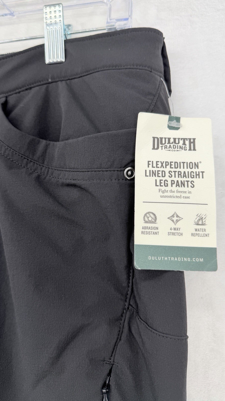 Duluth Trading Flexpedition Pants Womens 12 Black 12x29 Fleece Lined New NWT
