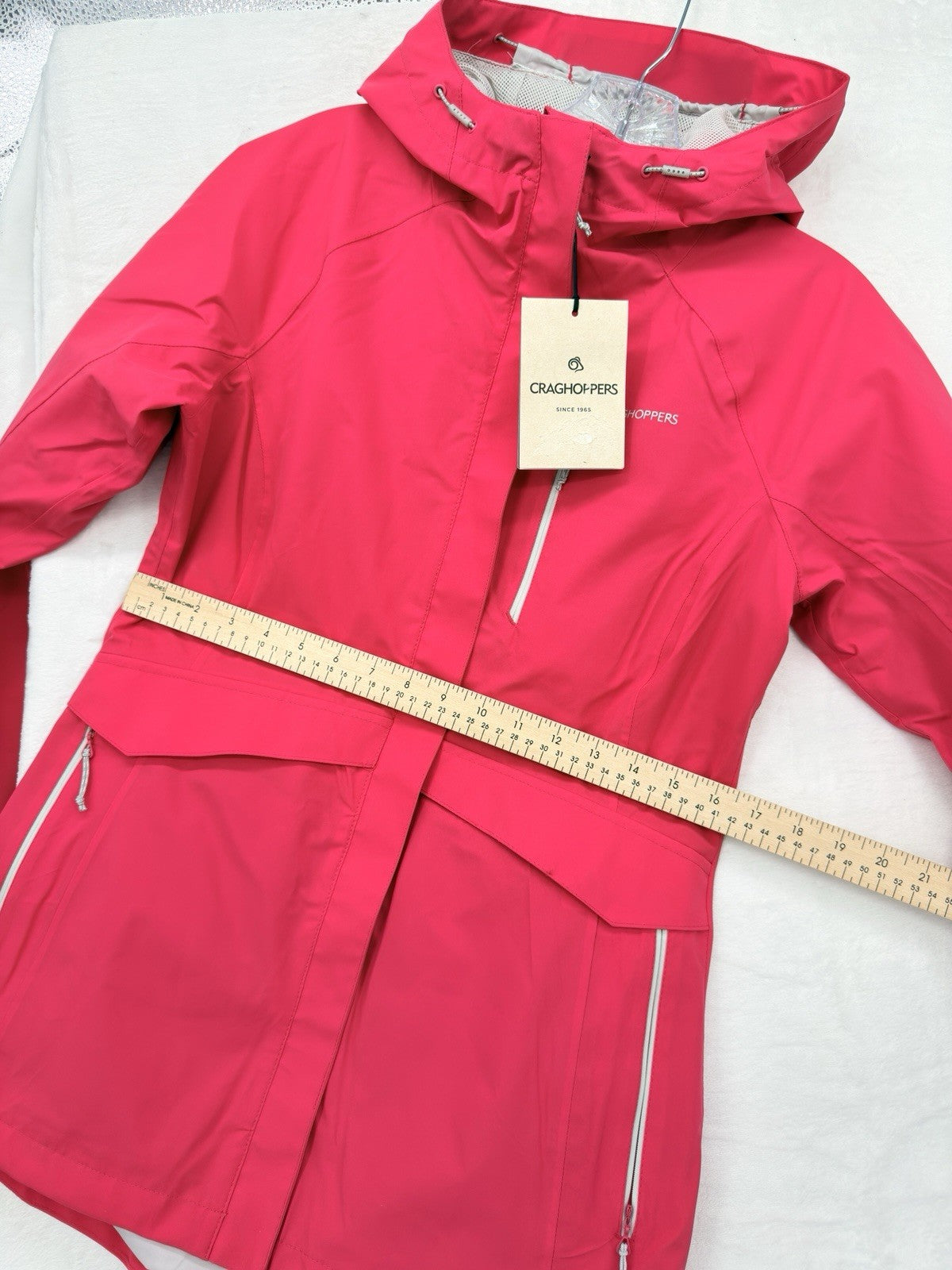 Craghoppers Rain Jacket Women XS Caldbeck Pink Hooded Coat Pockets New NWT