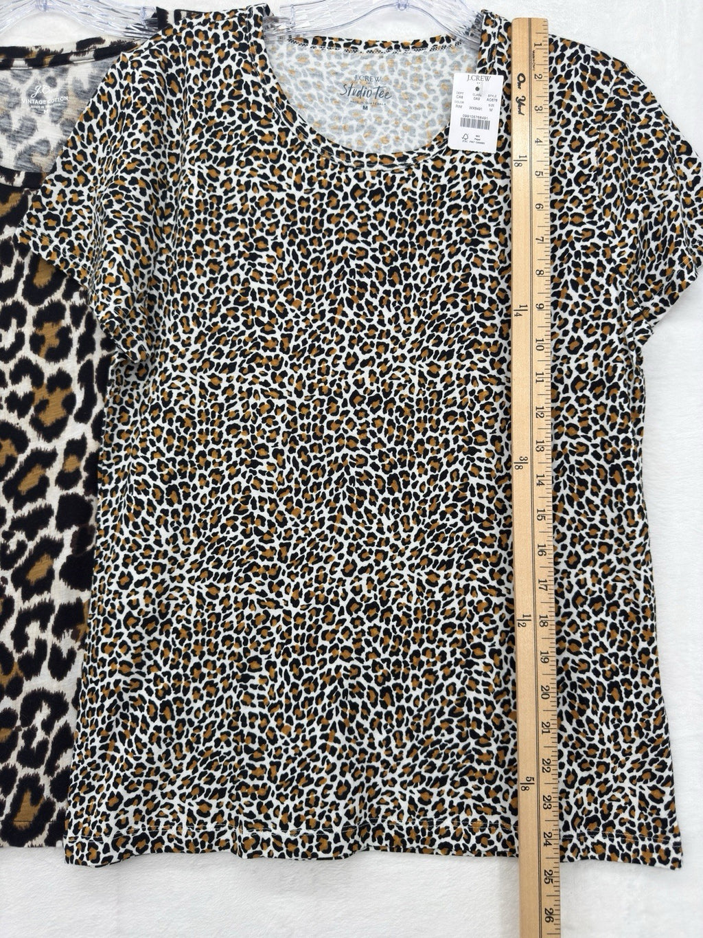 J Crew Top Women Medium Vintage Artist Tee Lot Leopard Print Short Sleeve New