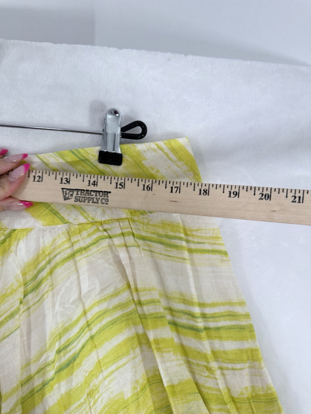 Talbots Skirt 14 Petite Yellow Print 100% Cotton A-Line Circle Womens 14P