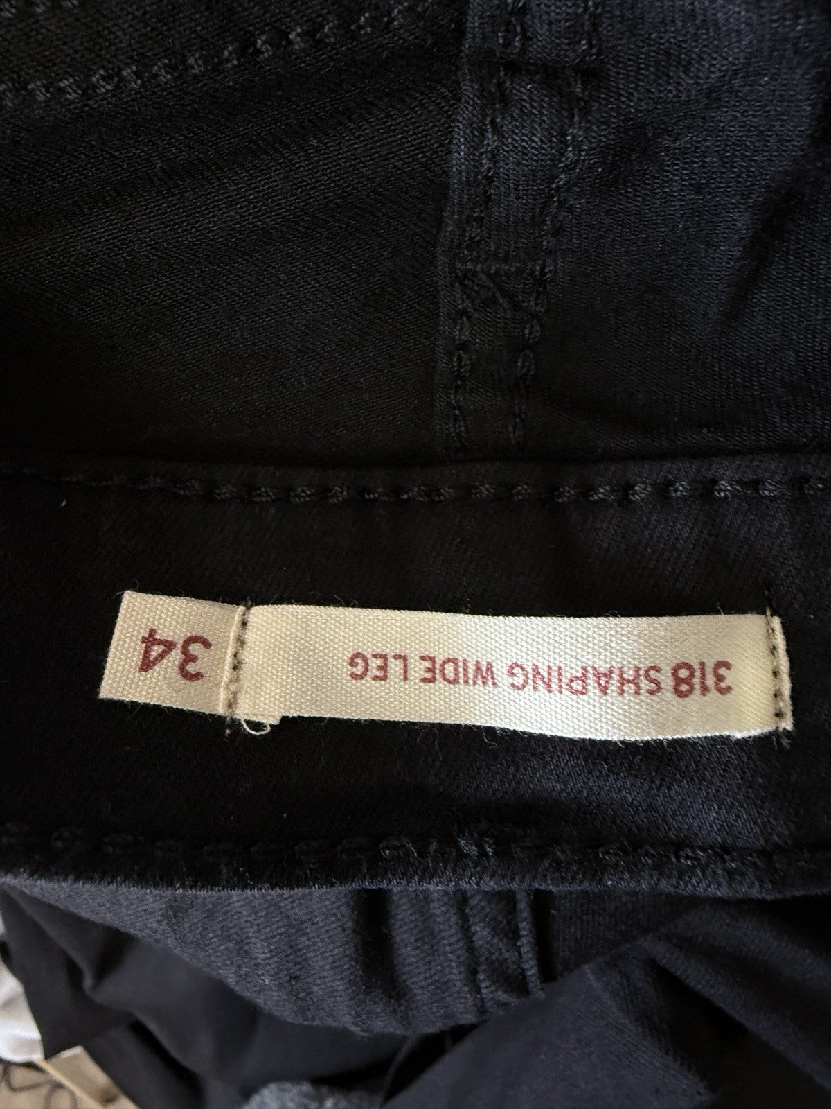 Levis 318 Shaping Wide Leg Jeans 34 Womens Black 34x32 Levi’s New NWT