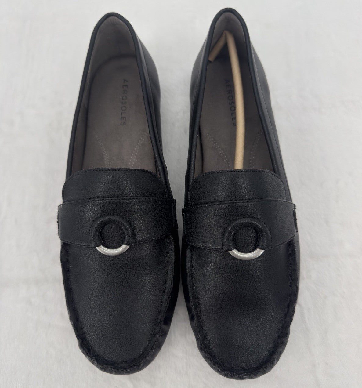 Aerosoles Dani Loafers 11W Womens Black Drivers Shoes 11 Wide Slip On