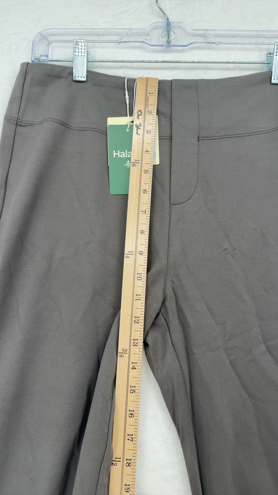 Halara Pants Large Flex High Waisted Pull On Slight Flare Gray Womens New NWT