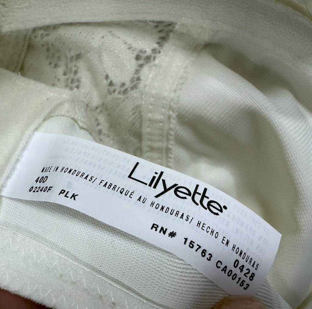 Bali Lilyette Minimizer Bra 40D Ivory Off White Full Coverage LY0428 Underwire