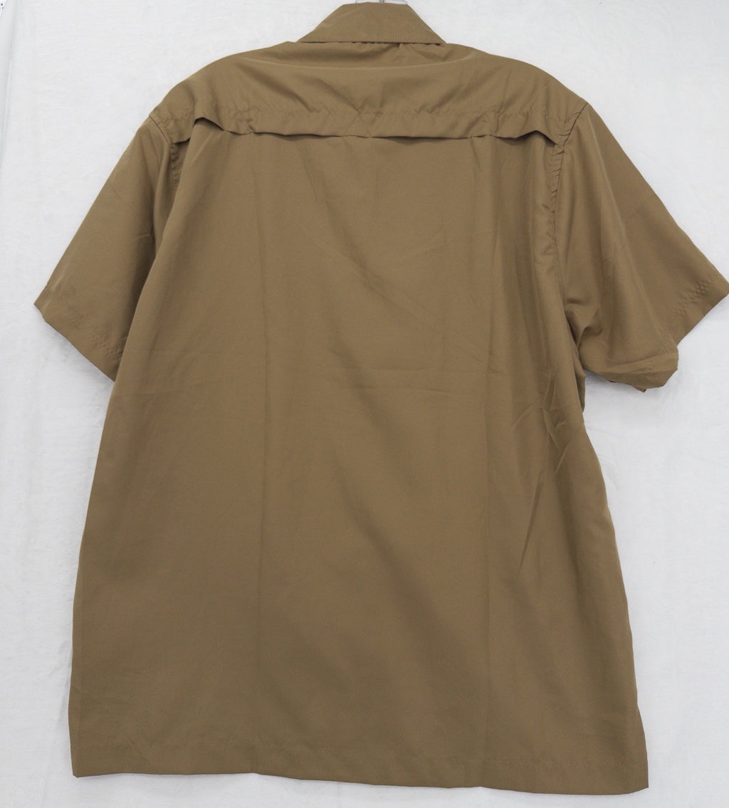 X Caster Shirt Small Brown Short Sleeve Button Up Mens XCaster Fishing UPF