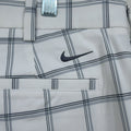 Nike Golf Shorts 36 Mens White Gray Plaid Performance Stretch 11”