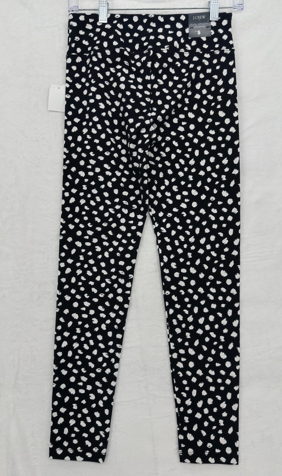 J Crew Everyday Leggings Small Black White Polka Dot Full Length Womens New NWT