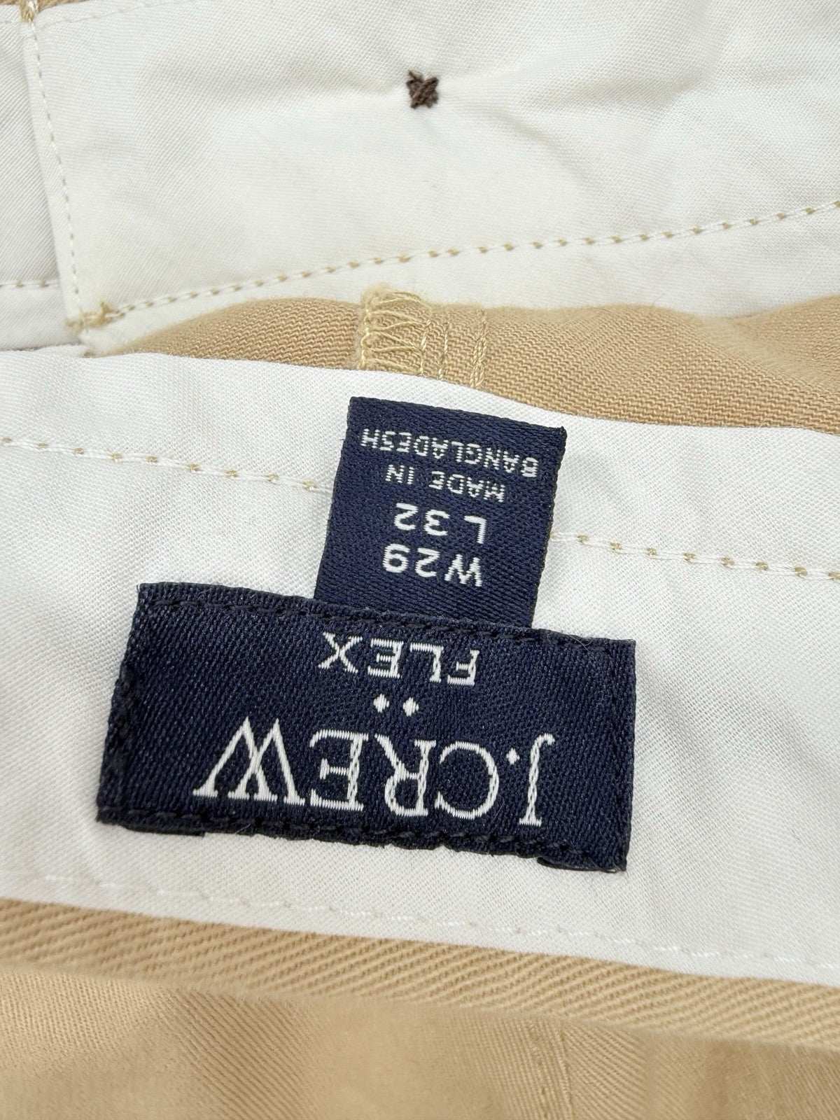 J Crew Flex Slim Chino Pants 29x32 Tan Beige Mens Cotton Stretch