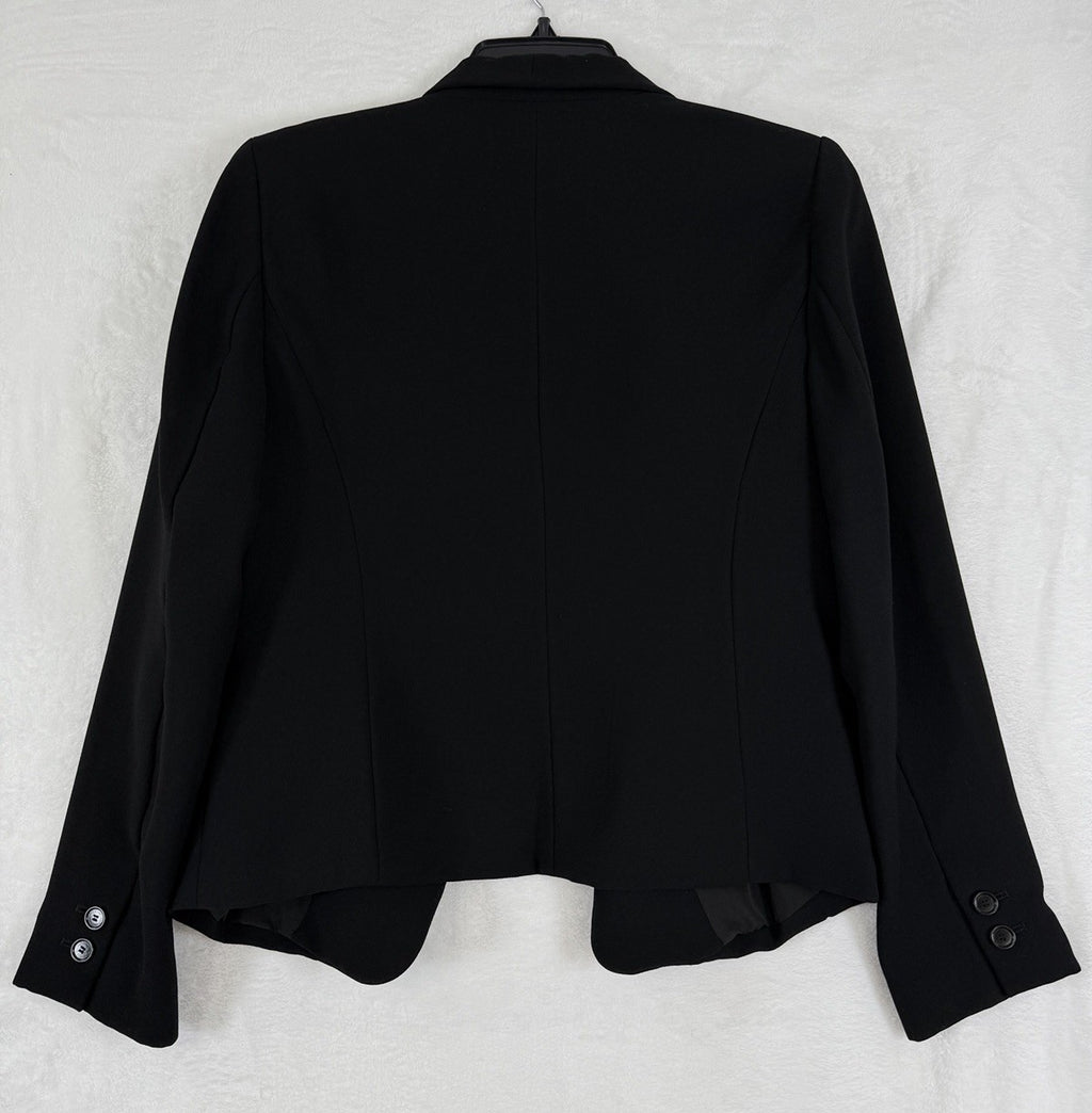 Ann Taylor LOFT Blazer 6 Petite Black 6P Open Front Jacket Women