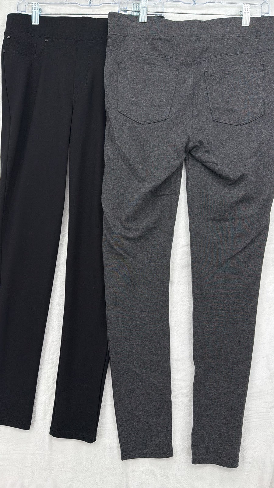 Seven 7 Pull On Leggings Medium Womens Gray Black Lot 5 Pocket Stretch Knit