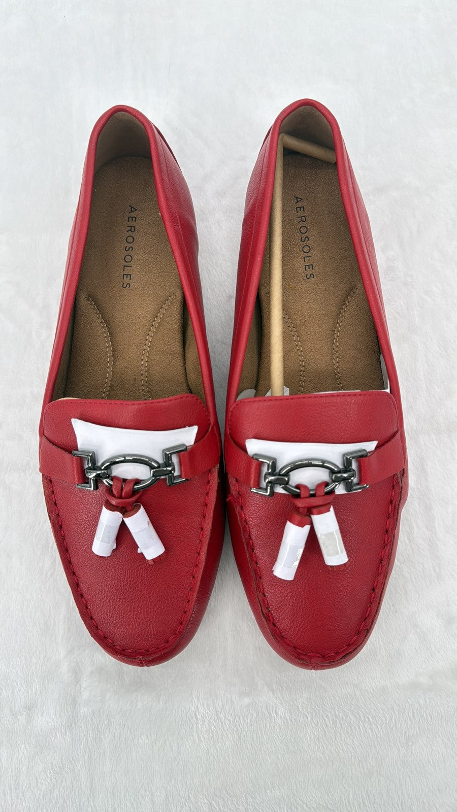 Aerosoles Deanna Loafers 11W Womens Red Drivers Tassle Shoes 11 Wide Slip On