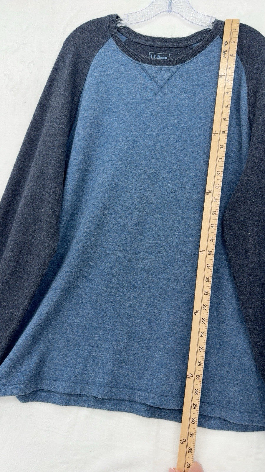 LL Bean Mens XL Tall Shirt Long Sleeve Crew Neck Raglan Cotton Heavyweight Tee