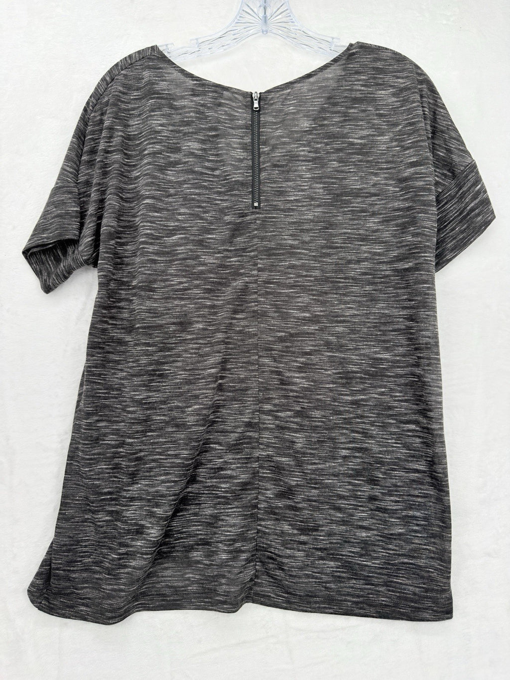 Mossimo Supply Co Top V Neck Short Sleeve Knit Black Marled Small Womens New