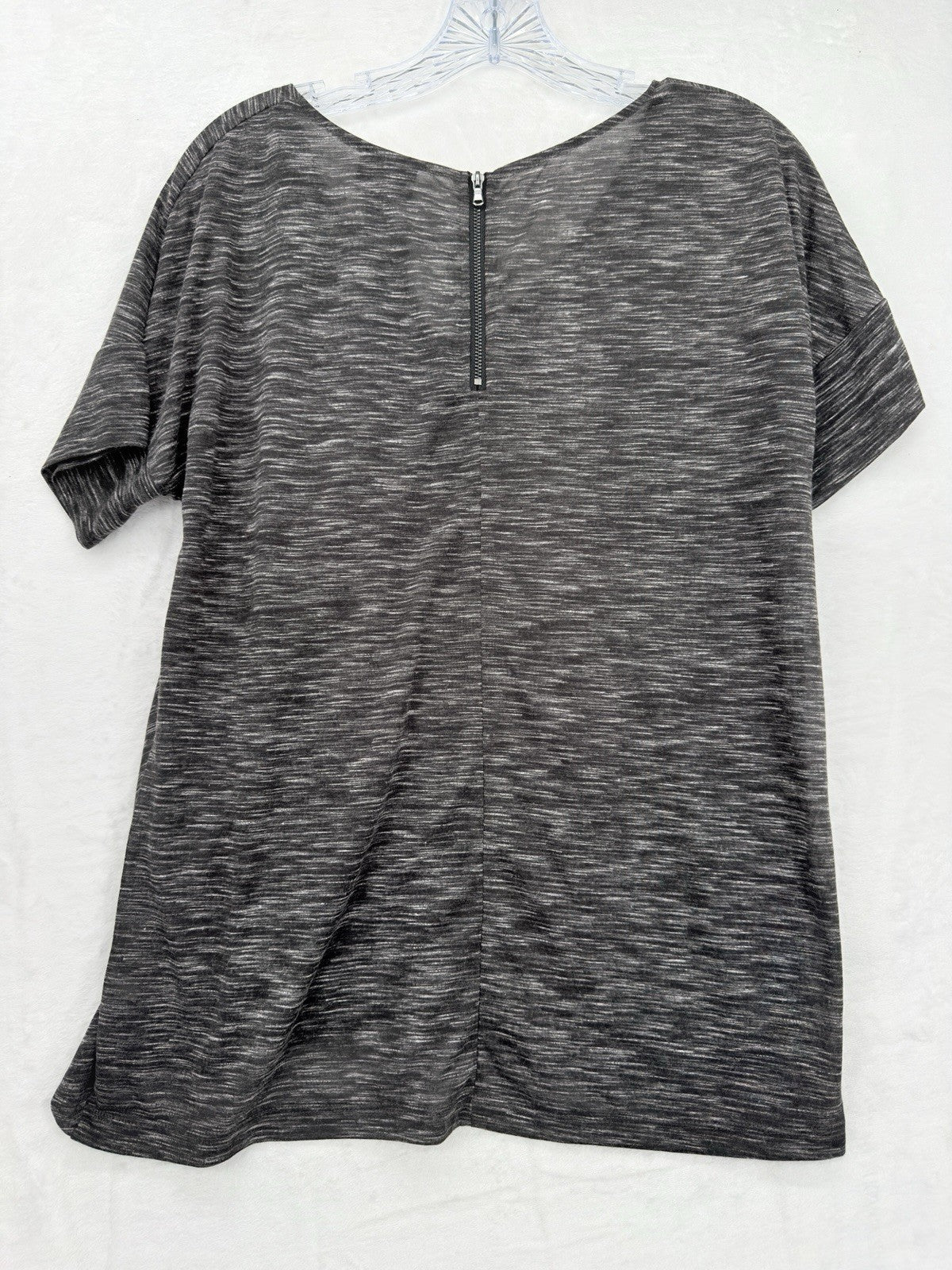 Mossimo Supply Co Top V Neck Short Sleeve Knit Black Marled Small Womens New
