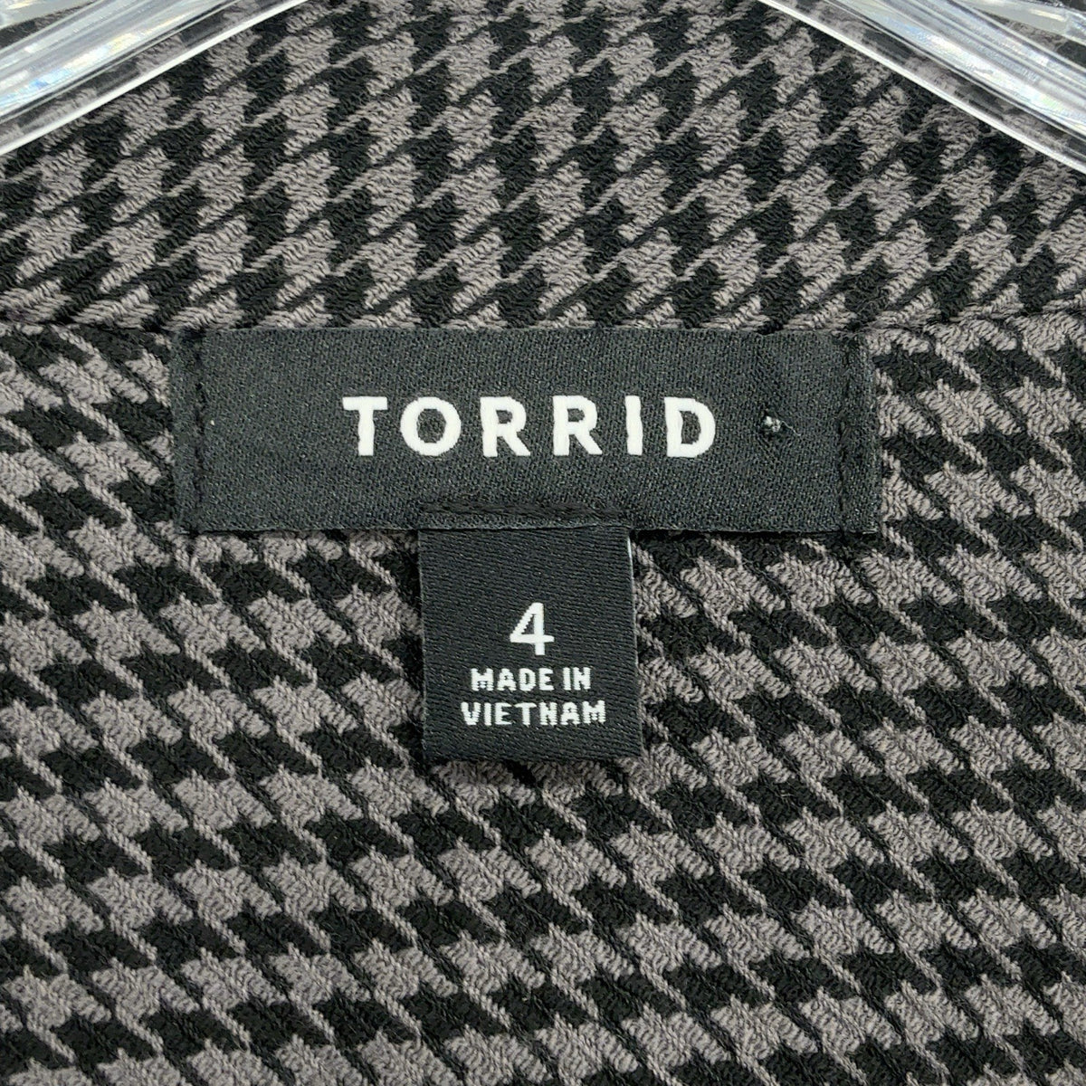 Torrid Blazer 4 Houndstooth Jacket Gray Black Knit Plus Size Womens 4X