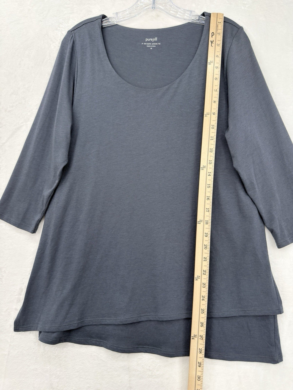 J Jill Medium Top Pure Jill Artistic Tee Blue 3/4 Sleeve Womens