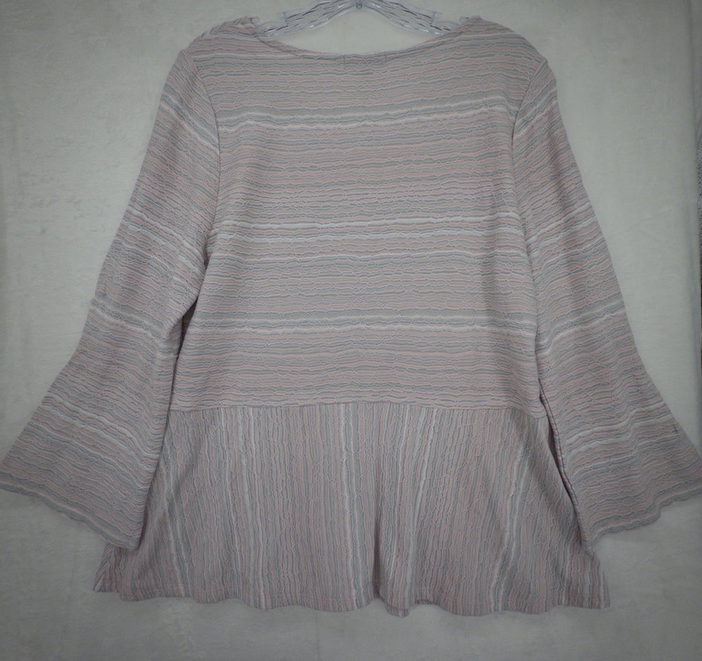 Habitat Clothes To Live In Top Medium Pink Bell Sleeve Artsy Lagenlook Womens
