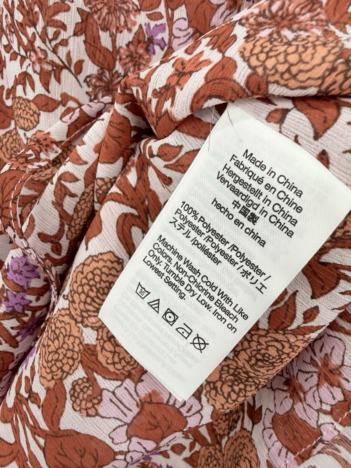 J Crew Womens Top Small Pink Floral Long Sleeve Blouse Boho Cottagecore New NWT