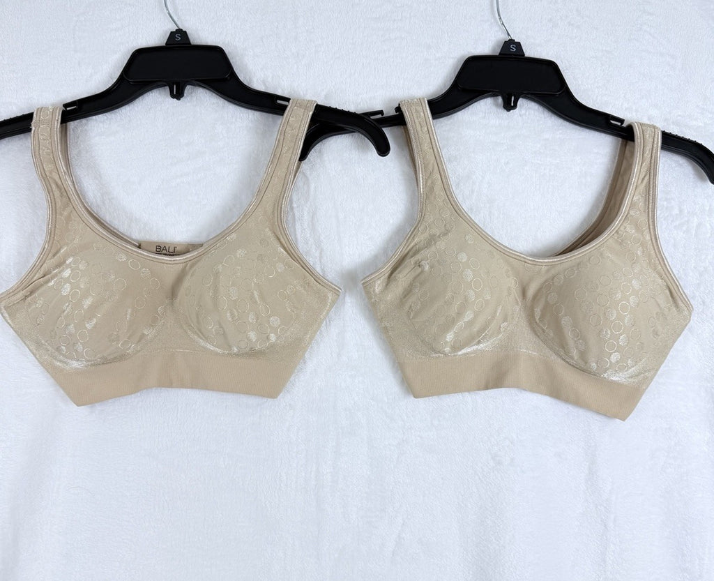 Bali Comfort Revolution Bra Small Beige Lot Of 2 3488 B488 Womens Wireless