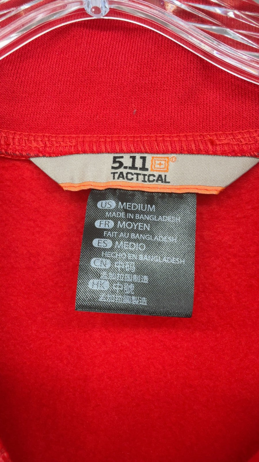 5.11 Tactical Job Utility Shirt Quarter-Zip Pullover Medium Mens Red