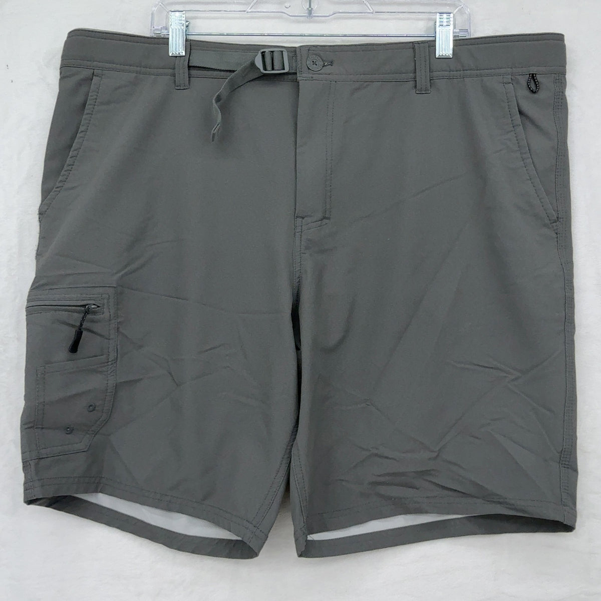 Realtree Fishing Cargo Shorts XL 40 42 Mens Gray Belted 9” Nylon Stretch