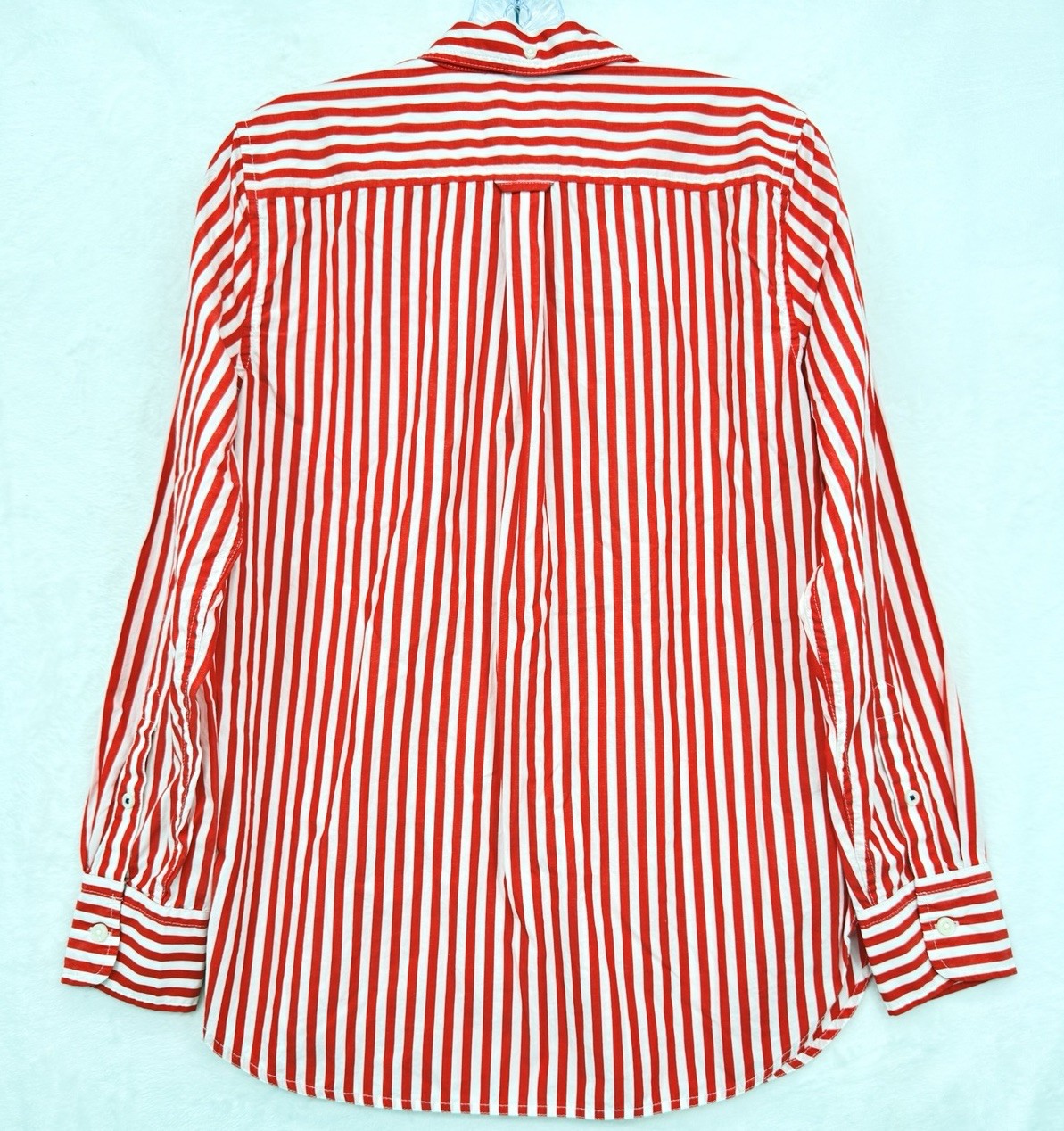 J Crew Womens Button Up Shirt 2 Red Striped Classic Fit Cotton Long Sleeve New