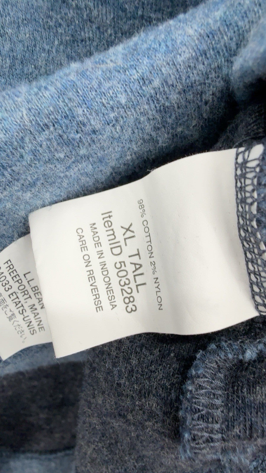 LL Bean Mens XL Tall Shirt Long Sleeve Crew Neck Raglan Cotton Heavyweight Tee
