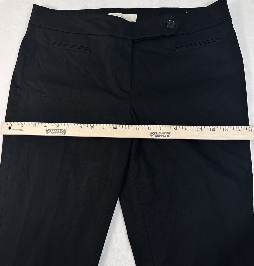 Ann Taylor Marisa Crop Pants Size 10 Black Button Tab Womens