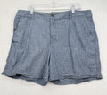 Gap Girlfriend Khaki Shorts 18 Blue Chambray Womens 100% Cotton High Rise 5”